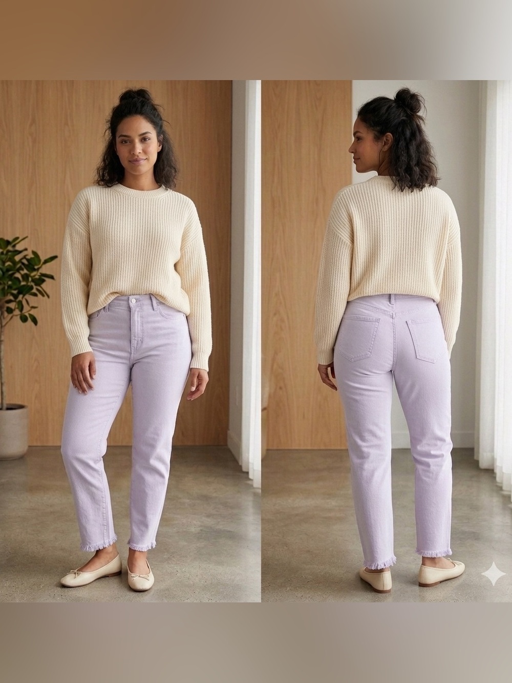 NWT J. Jill Lilac High Rise Straight Leg Crop Frayed Hem Stretch Jeans 14R
